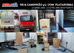 FRETES COM CAMINHAO 3/4 COM PLATAFORMA E HR COM PLATAFORMA